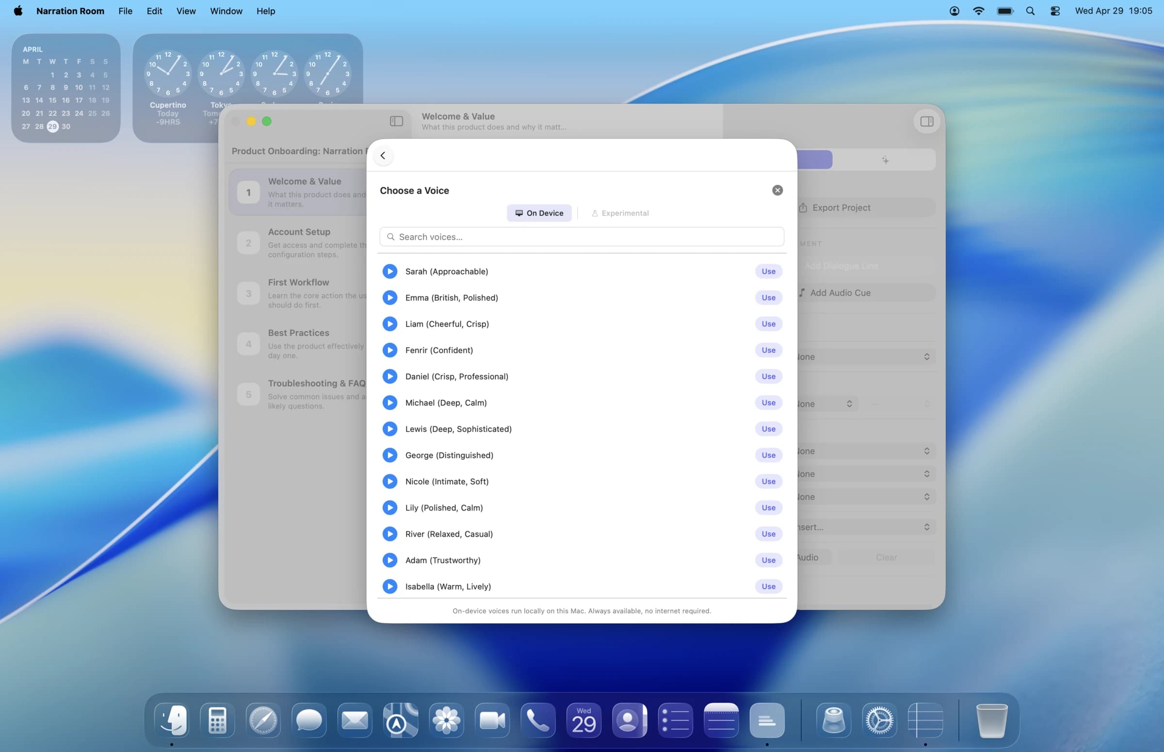 Voices: Voices that run on your Mac.